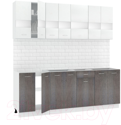 Готовая кухня Кортекс-мебель Корнелия Экстра 2.1 без столешницы - фото
