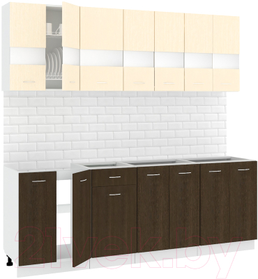 Готовая кухня Кортекс-мебель Корнелия Экстра 2.2 без столешницы - фото