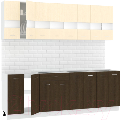 Готовая кухня Кортекс-мебель Корнелия Экстра 2.4 без столешницы - фото