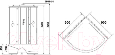 Душевая кабина Niagara NG-2508-14G 90x90x215