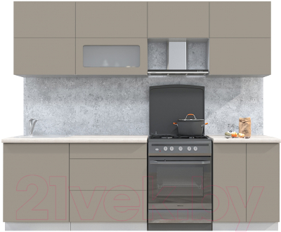 Готовая кухня Интерлиния Мила Матте 2.5 Б - фото