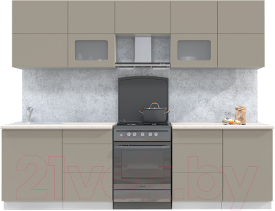 Готовая кухня Интерлиния Мила Матте 2.7 Б - фото