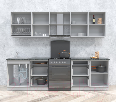 Готовая кухня Интерлиния Мила Матте 2.7 Б