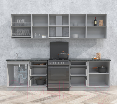 Готовая кухня Интерлиния Мила Матте 2.8 Б