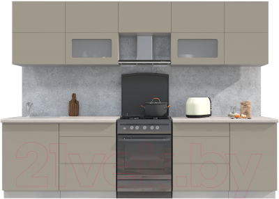 Готовая кухня Интерлиния Мила Матте 2.9 Б - фото