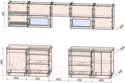 Готовая кухня Интерлиния Мила Матте 3.2 Б