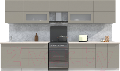 Готовая кухня Интерлиния Мила Матте 3.5 Б - фото