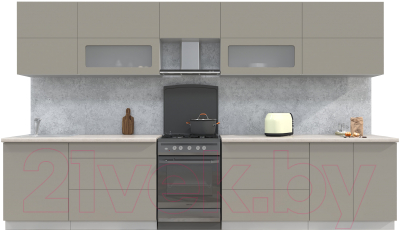 Готовая кухня Интерлиния Мила Матте 3.6 Б - фото