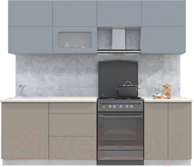 Готовая кухня Интерлиния Мила Матте 2.4 Б - фото