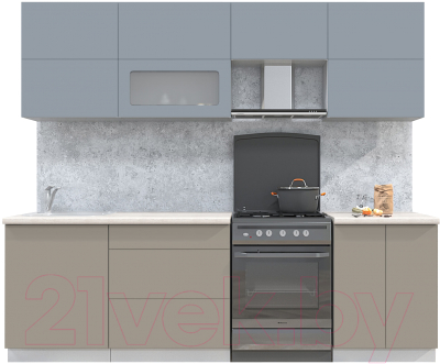 Готовая кухня Интерлиния Мила Матте 2.5 Б - фото