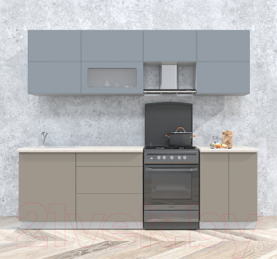 Готовая кухня Интерлиния Мила Матте 2.5 Б
