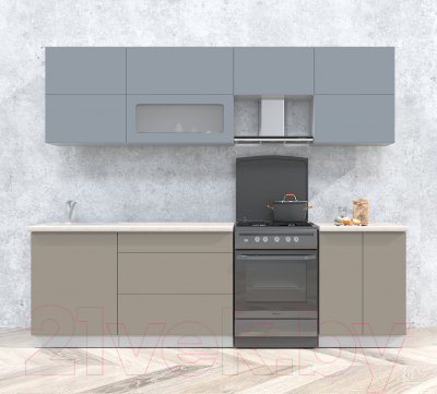 Готовая кухня Интерлиния Мила Матте 2.6 Б