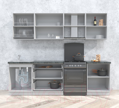 Готовая кухня Интерлиния Мила Матте 2.6 Б