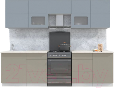 Готовая кухня Интерлиния Мила Матте 2.7 Б - фото