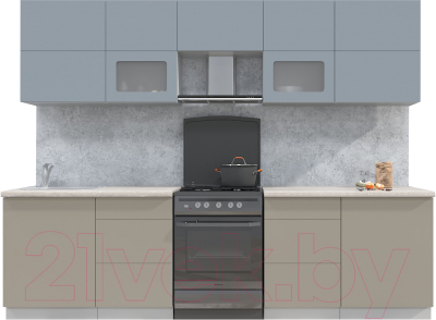 Готовая кухня Интерлиния Мила Матте 2.8 Б - фото