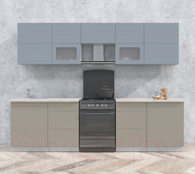 Готовая кухня Интерлиния Мила Матте 2.8 Б