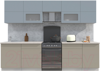 Готовая кухня Интерлиния Мила Матте 2.9 Б - фото