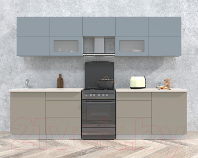 Готовая кухня Интерлиния Мила Матте 3.0 Б