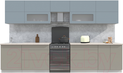 Готовая кухня Интерлиния Мила Матте 3.5 Б - фото