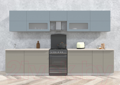 Готовая кухня Интерлиния Мила Матте 3.5 Б