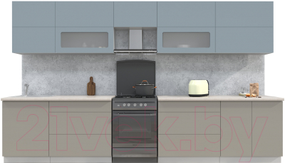 Готовая кухня Интерлиния Мила Матте 3.6 Б - фото