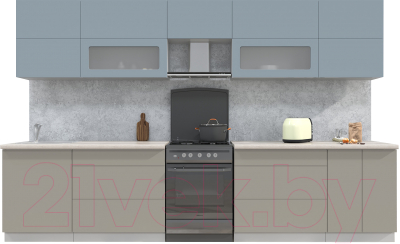 Готовая кухня Интерлиния Мила Матте 3.4 Б - фото