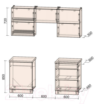 Готовая кухня Интерлиния Мила Матте 1.8 Б