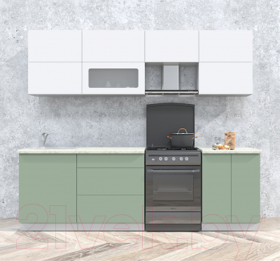 Готовая кухня Интерлиния Мила Матте 2.5 Б