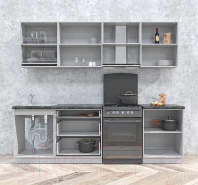 Готовая кухня Интерлиния Мила Матте 2.5 Б