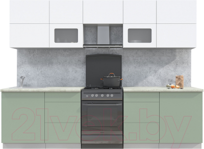 Готовая кухня Интерлиния Мила Матте 2.8 Б - фото
