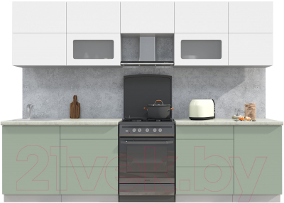 Готовая кухня Интерлиния Мила Матте 2.9 Б - фото