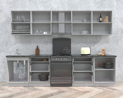 Готовая кухня Интерлиния Мила Матте 3.0 Б