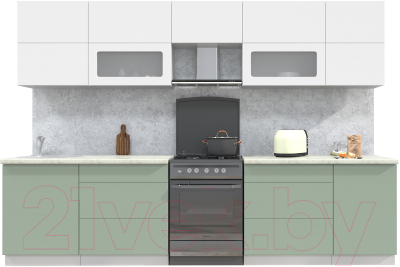 Готовая кухня Интерлиния Мила Матте 3.1 Б - фото