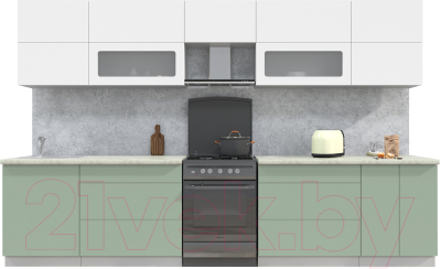 Готовая кухня Интерлиния Мила Матте 3.4 Б - фото