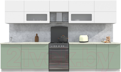 Готовая кухня Интерлиния Мила Матте 3.5 Б - фото