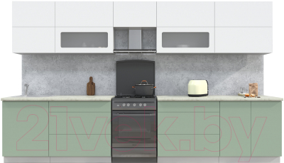 Готовая кухня Интерлиния Мила Матте 3.6 Б - фото