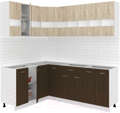 Готовая кухня Кортекс-мебель Корнелия Экстра 1.5x2.1 без столешницы - фото