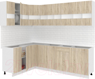 Готовая кухня Кортекс-мебель Корнелия Экстра 1.5x2.4 без столешницы - фото