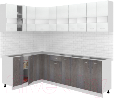 Готовая кухня Кортекс-мебель Корнелия Экстра 1.5x2.5 без столешницы - фото