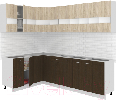 Готовая кухня Кортекс-мебель Корнелия Экстра 1.5x2.5 без столешницы - фото