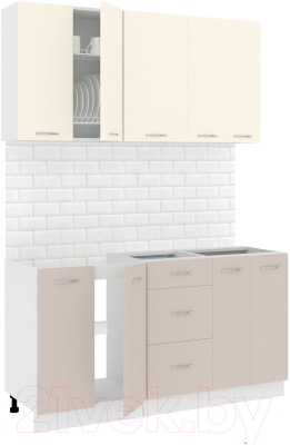Готовая кухня Кортекс-мебель Корнелия Лира 1.5 без столешницы - фото