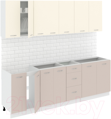 Готовая кухня Кортекс-мебель Корнелия Лира 2.4 без столешницы - фото