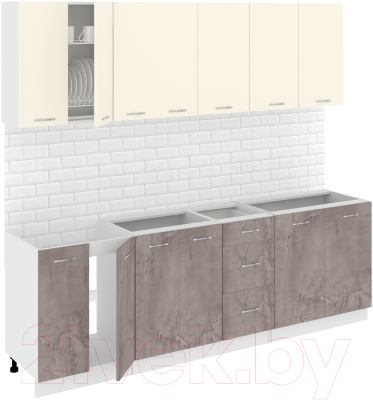 Готовая кухня Кортекс-мебель Корнелия Лира 2.4 без столешницы - фото