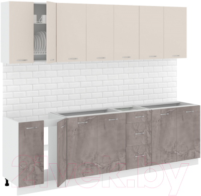 Готовая кухня Кортекс-мебель Корнелия Лира 2.6 без столешницы - фото