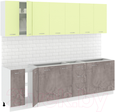Готовая кухня Кортекс-мебель Корнелия Лира 2.6 без столешницы - фото
