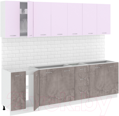Готовая кухня Кортекс-мебель Корнелия Лира 2.6 без столешницы - фото