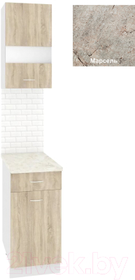 Комплект кухонных модулей Кортекс-мебель Корнелия Экстра 40р1ш правый - фото