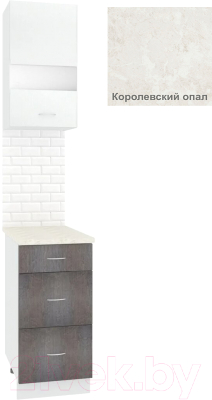 Комплект кухонных модулей Кортекс-мебель Корнелия Экстра 40р3ш правый - фото