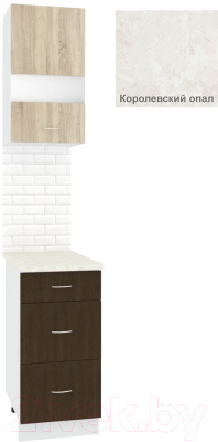 Комплект кухонных модулей Кортекс-мебель Корнелия Экстра 40р3ш правый - фото