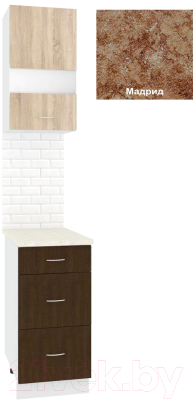 Комплект кухонных модулей Кортекс-мебель Корнелия Экстра 40р3ш правый - фото